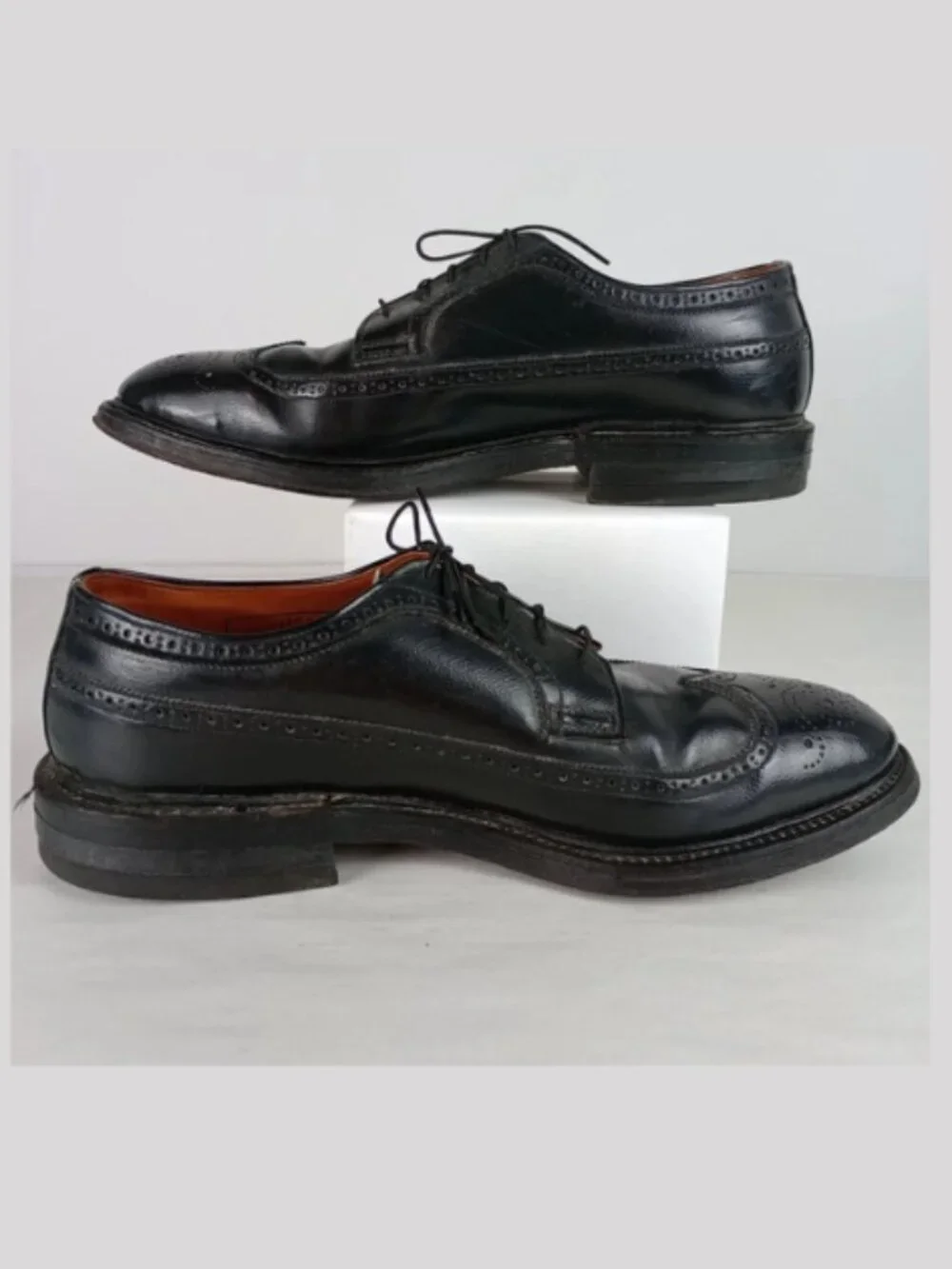 Thom Mcan Du Pont Corfam Men's Size 9 D Black Oxford Dress Lace‎ Up Shoes